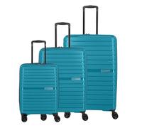 Travelite Trient - Juego de Maletas de 4 Ruedas (3 Piezas, Tallas L/M/S, Equipaje, Serie TRIENT: carros rígidos con candado de combinación TSA (Maleta de Mano sin TSA), petróleo, Trolley Set L/M/S,