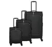 Travelite Umbria 4 ruedas Juego de maletas 3 piezas con pliegue de expansión negro