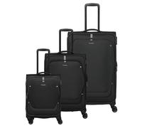 Travelite Umbria 4 ruedas Juego de maletas 3 piezas con pliegue de expansión negro