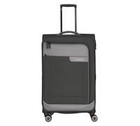 Travelite Maleta de 4 ruedas VIIA L material reciclado 77 cm 91-103 L protección en bordes gris
