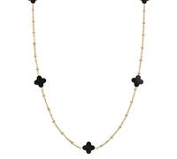 Traveller Collar - Mujer - Dorado - Plus/Flor - 1 x 1 cm - Negro - Acero inoxidable - 90 cm - Dorado - 181269, 90 cm, Acero inoxidable Oro amarillo