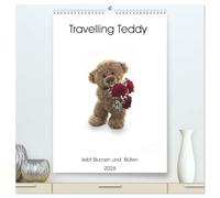 Travelling Teddy liebt Blumen und Blüten (hochwertiger Premium Wandkalender 2026 DIN A2 hoch), Kunstdruck in Hochglanz: Diese Sammlung von ... den Travelling Teddy, auf seinen Reisen.