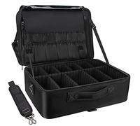 TRAVELMALL 3 capa negro Multi - funcional profesional organizador de cosméticos maquillaje tren caso artista caja para maquillaje cepillo pelo estilo uñas herramienta de belleza Attach para carrito