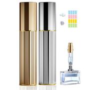 Travelofo Pulverizador de perfume rellenable, 10 ml, tecnología de llenado sin embudo, atomizador vacío para viajes, bolso de mano (dorado y plateado)
