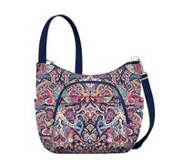 Travelon Anti-Theft Classic Crossbody Bucket Bag, Bolso Bandolera clásico antirrobo, Paisley de Verano, 14’ x 11” x 4”