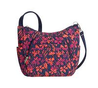 Travelon Anti-Theft Classic Crossbody Bucket Bag, Bolso Bandolera clásico antirrobo Unisex Adulto, Pintado Floral, 14’ x 11” x 4”