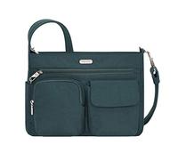 Travelon Bolso cruzado unisex Essentials con bolsillo antirrobo, Pavo real, Talla única, Parche cruzado