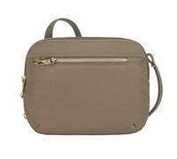 Travelon Bolso organizador de viaje antirrobo a medida E/W para mujer, arena, 9.5 x 7.5 x 2.5, Organizador antirrobo a medida este/oeste Chrossbody