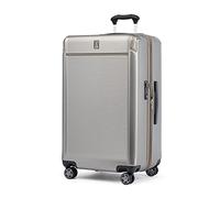 Travelpro Platinum Elite Hardside Maleta de Cuadros Extensible, 8 Ruedas Giratorias, Cierre TSA, Maleta Rígida de Policarbonato, Arena Metálica, Cuadros Grande,77x46x35 cm
