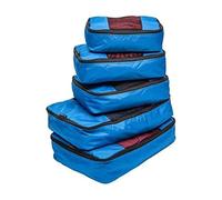 TravelWise, Juego de 5 Cubos organizadores de Equipaje Ligeros con Paneles de Malla y Cremalleras de 2 vías, Incluye Cubos pequeños, medianos y Grandes para Viajes, Azul