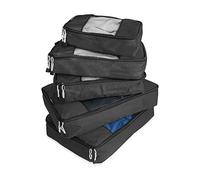 TravelWise, Juego de 5 Cubos organizadores de Equipaje, Ligeros y Resistentes, pequeños, medianos y Grandes, para Viajes, Fin de Semana y para Tener a Mano, Negro