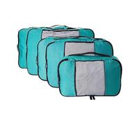 TravelWise, TWPC-24, Paquete de 5 cubos organizadores de equipaje, 2 pequeños, 2 medianos y 1 grande, Verde azulado