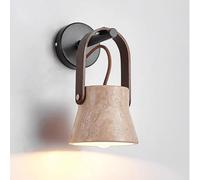 Travertine Lamp Yellow Cave Nordic Bedside Wood Wall Light Retro Stone Art Lighting Fixture for Bedroom Living Room(Black Color)