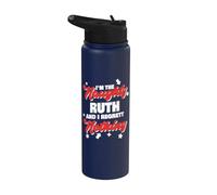 Traviesa Ruth Navidad diciendo divertido nombre de Ruth personalizado Stainless Steel Insulated Water Bottle
