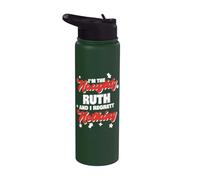 Traviesa Ruth Navidad diciendo divertido nombre de Ruth personalizado Stainless Steel Insulated Water Bottle