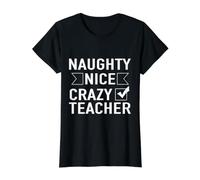 Travieso Niza Loco Maestro Escuela Universidad Educación Camiseta gráfica económica, Mujer, Negro, XS