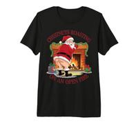 Travieso Santa Roasting Nueces Comida Juego de Palabras Fiesta de Navidad Camiseta Premium