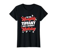 Travieso Tiffany Navidad Diciendo Divertido Tiffany Nombre Camiseta gráfica económica