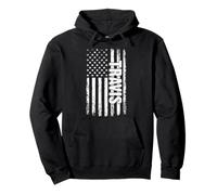 Travis Nombre Personal Bandera Americana Hombres Retro Sudadera con Capucha