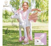 Travis Ride on Unicornio luz y Sonido Traje-Edad 3 + años...