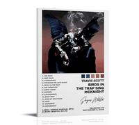 Travis Scott Birds in The Trap Sing McKnight- Impresiones decorativas modernas para dormitorio, sala de estar, oficina con lienzo resistente a la decoloración, 50 x 75 cm, diseño de pájaros de Travis
