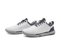 TRAVISMATHEW The Daily Pro Hybrid Plus, Zapatos de Golf Hombre, Blanco/Eclipse Total (Sistema Tallas Calzado EU, Adulto, Números, Mediano, 42.5)