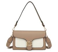 Travistar Bolso de mano pequeño para mujer, de piel sintética, bolso cruzado para mujer, bolso de noche, con 2 correas anchas extraíbles, compartimentos para tarjetas de crédito, caqui, Satchel