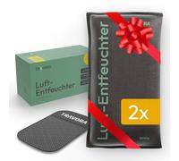 TRAVORA Cojín deshumidificador para coche 2x1 kg con almohadilla antideslizante - Coche deshumidificador - Coche deshumidificador reutilizable - Cojín deshumidificador interior del coche extra grande