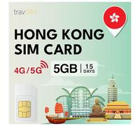 travSIM SIM Hong Kong | 15 días - 5 GB de Datos SIM | Datos de Alta Velocidad 5G/4G | Acceso Ilimitado a Internet para Google, Facebook, Whatsapp, Instagram y más