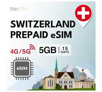 travSIM Suiza eSIM | 05GB Datos SIM - Plan de 15 Días de Duración | eSIM Suiza Ofrece Acceso Ilimitado a Internet para Google, Facebook, Whatsapp, Instagram y Más