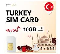 travSIM Tarjeta SIM de Turquía | 15 días - 10 GB de datos SIM | datos de alta velocidad 5G/4G | acceso ilimitado a Internet para Google, Facebook, Whatsapp, Instagram y más