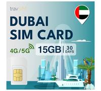 travSIM Tarjeta SIM Dubai | 30 días -15 GB de Datos SIM | Datos de Alta Velocidad 5G/4G | Acceso Ilimitado a Internet para Google, Facebook, Whatsapp, Instagram y más