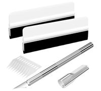 Traxenta Espátula de Herramientas de Envoltura, Kit Herramientas de Película, Espátula de Envoltura, Rasqueta Fieltro, Herramienta para la Instalación, Viene con 10 Cuchillas, para Escultura