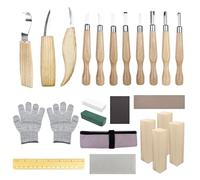 Traxenta Kit Cuchillos para Tallar Madera, 25 PCS Herramientas para Tallar Madera, Juego de Gubias para Tallar Madera, Wood Carving Tools para Principiante, Adultos, Niños, 11 Cuchillo de Talla