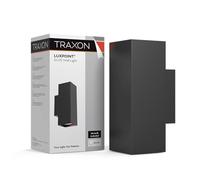 TRAXON LUXPOINT Aplique de Pared Rectangular - Wall Light para Bombilla GU10 (No Incluida) Luz Bidireccional Arriba y Abajo IP20 Interior 220V Diseño Moderno (Negro, Rectangular Doble)