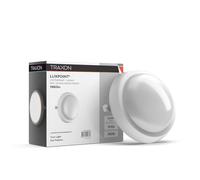 TRAXON LUXPOINT® Aplique exterior Bulkhead - Lambert 6W 9W 12W 18W CCT 3 tonalidad Redondo Blanco Negro sin con Sensor (Blanco, 18 Watios)