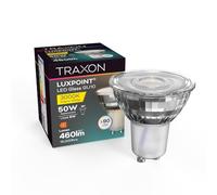 TRAXON LUXPOINT® Bombilla LED GU10 Cristal 6W equivalente a 50W, 460Lm Ángulo de Haz 36° Bajo Consumo, No Regulable (6W 2700K 36°, Pack 5 und)