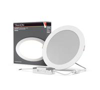 TRAXON LUXPOINT® Downlight LED Empotrable Slim 20W 3CCT 3000K/4000K/6500K con Driver Externo, Panel LED Redondo Ø224mm Corte 205-210mm, Foco LED Techo Interior 120° 220-240V (Blanco, 20W CCT)