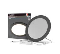 TRAXON LUXPOINT® Downlight LED Empotrable Slim 20W 3CCT 3000K/4000K/6500K con Driver Externo, Panel LED Redondo Ø224mm Corte 205-210mm, Foco LED Techo Interior 120° 220-240V (Negro, 20W CCT)