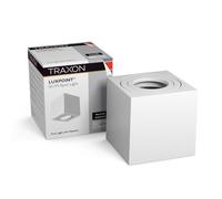 TRAXON LUXPOINT Foco LED de techo Orientable Cuadrado para Bombillas GU10 (no incluida) aluminio, 81x83x85mm techo spotlight 220V superficie (Blanco Cuadrado)