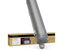 TRAXON LUXPOINT Pantalla Estanca Vacia Sellada para 1 Tubo LED T8 (Tubo *No incluido) 60cm, Libre de halogeno, IP65 Impermeable, para Parking, Almacen, Túnel (60cm | 1 tubo T8)