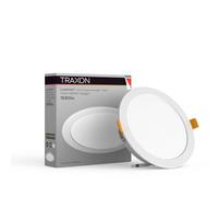 TRAXON LUXPOINT® Placa downlight LED - Filbert Circular 11,5W Luz Cálida 3000K 1500Lm PS techo Empotrable Driver integrado, Corte techo Ø120-125mm IP20 interior (Luz Cálida 3000K, Pack 2 und 11,5W)