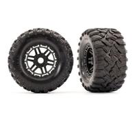 Traxxas Ruedas montadas Maxx TRX8972 todo terreno 2.8" negras (2 neumáticos)