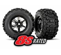 Traxxas 7774A Neumáticos Sledgehammer Llantas Negras Cromatos X-Maxx 8s