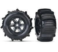 Traxxas TRX7773 Ruedas de paleta completas, pegadas, X-Maxx 2 Piezas Negras 7773