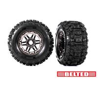 Traxxas TRX8979A Llantas Con Rines Cromados Negros Con Sledhammer AT Con Banda