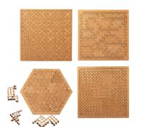 Tray Puzzles, Hard Irregular Wooden Jigsaw Puzzle Challenge, Suitable for Brain Training Games, Family Party, Christmas, Framed (4pc)