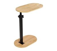 Tray Table, Height Table, Freestanding Adjustable Height Hot Tub Display, Non-Slip Bathtub Side Table, 14.17x8.66 Inches/Height 44-80cm, Bath Tray Holder for Home, Bedroom, Wood,Metal
