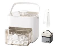 Tray with Lid and Bin, 48 Cube Double Deck Portable Maker Box Stackable Cube Tray Set, Easy Release Silicone Freezer Container for Whiskey Cocktail Coffee Juice Beverages Drinks Home Bar