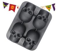 Trayajes De Hielo, Fabricante De Hielo Flexible Del Cráneo 3D | 4 Cavidad Gadget De Cocina Para Bebidas Coffee Whisky Cócteles Al Aire Libre Camping Familiar Reuniones En Casa Picniches